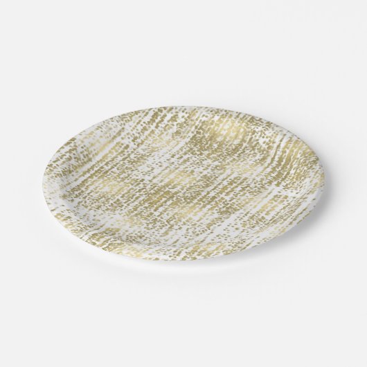 Gold Jewel Bokeh Abstrakt Wedding Pappteller (Schrägansicht)
