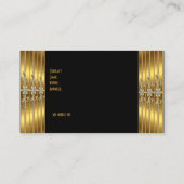 Gold Jeweled Black Elegany Classy Visitenkarte (Rückseite)