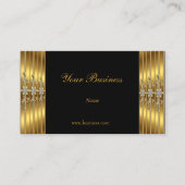 Gold Jeweled Black Elegany Classy Visitenkarte (Vorderseite)