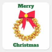 Gold Jingle Bells Wreath Stickers (Vorderseite)