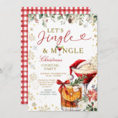 Gold Jingle & Mingle Christmas Santa Cocktail Einladung (Vorne/Hinten)