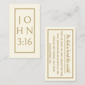 GOLD John 3:16 Gospel Tract Visitenkarte (Vorne/Hinten)