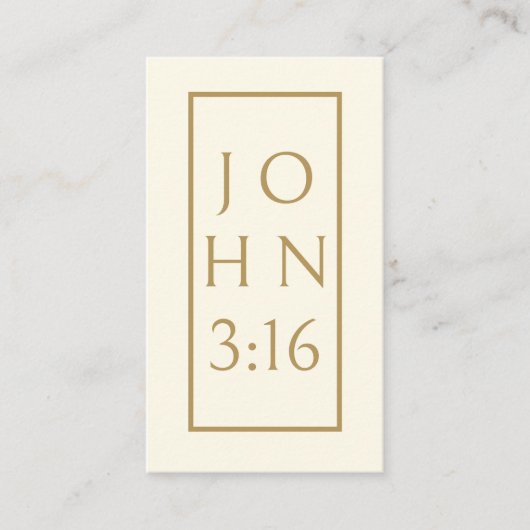 GOLD John 3:16 Gospel Tract Visitenkarte (Vorderseite)