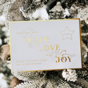 Gold Joil Foil Post Card Weihnachtsfeiertag Gruß Folien Feiertagspostkarte