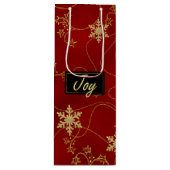 Gold Joy Christmas Wine Geschenktasche Geschenktüte Für Weinflaschen (Vorderseite)