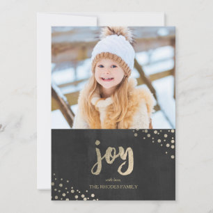 Gold Joy Holiday Foto Card Feiertagskarte