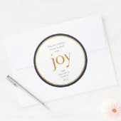 Gold Joy Modern Christmas Classic Round Sticker (Umschlag)
