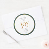 Gold Joy Modern Christmas Classic Round Sticker (Umschlag)