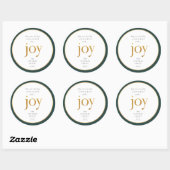 Gold Joy Modern Christmas Classic Round Sticker (Blatt)