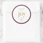 Gold Joy Moderne Weihnachten Runder Aufkleber (Tasche)