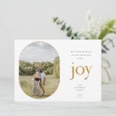 Gold Joy Single Foto Weihnachtskarte (Stehend Vorderseite)