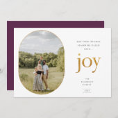 Gold Joy Single Foto Weihnachtskarte (Vorne/Hinten)