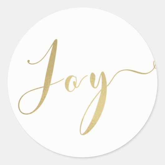 Gold JOY Urlaub Neue Jahre Weihnachten Personalisi Runder Aufkleber (Vorderseite)