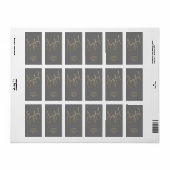 Gold JOYFUL auf der grauen Weihnachtsfeier Rücksen Adressaufkleber (Vorne)