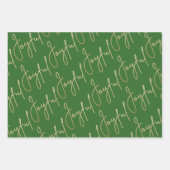 Gold JOYFUL auf Green Geschenkpapier Set (Vorderseite 2)