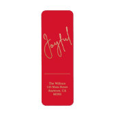 Gold JOYFUL auf Red Christmas Rücksendeadresse (Vorne)