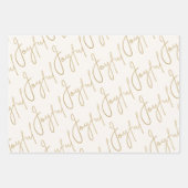 Gold JOYFUL auf Weiß Geschenkpapier Set (Vorderseite 3)