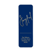 Gold JOYFUL on Blue Christmas Return Address (Vorne)