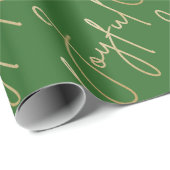 Gold JOYFUL on Green Geschenkpapier (Rolleneckpunkt)