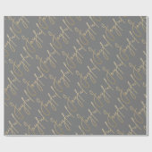 Gold JOYFUL on Grey Geschenkpapier (Flach)