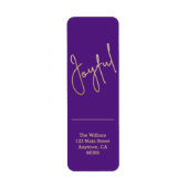 Gold JOYFUL on Purple Christmas Return Address (Vorne)