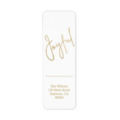 Gold JOYFUL on White Christmas Return Address (Vorne)