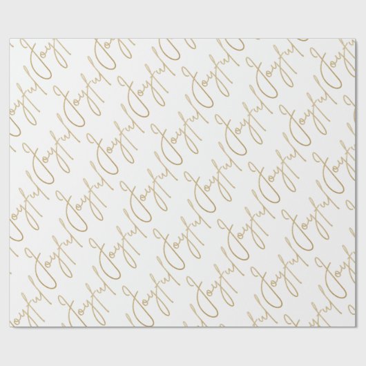 Gold JOYFUL on White Geschenkpapier (Flach)
