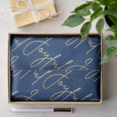 Gold JOYFUL Script on Blue Seidenpapier (Geschenk)