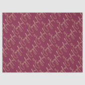Gold JOYFUL Script on Cranberry Seidenpapier (Vorderseite)