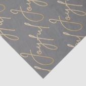 Gold JOYFUL Script on Grey Seidenpapier (Detail)