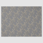 Gold JOYFUL Script on Grey Seidenpapier (Vorderseite)