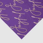 Gold JOYFUL Script on Purple Seidenpapier (Detail)