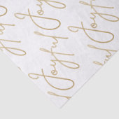 Gold JOYFUL Script on White Seidenpapier (Detail)