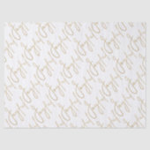 Gold JOYFUL Script on White Seidenpapier (Vorderseite)