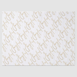 Gold JOYFUL Script on White Seidenpapier