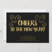Gold jubelt Silvester-Party Einladung (Vorderseite)