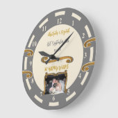 Gold Jubiläum 50 Jahre Namen Foto grau hinzufügen Große Wanduhr (Winkel)