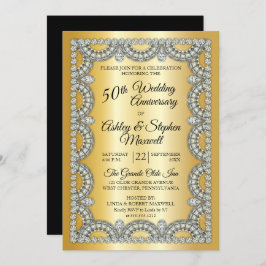 Gold Jubilee Diamond 50. Hochzeitstag Einladung