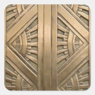 Gold, Jugendstil, Deko, Vintag, elegant, elegant Quadratischer Aufkleber