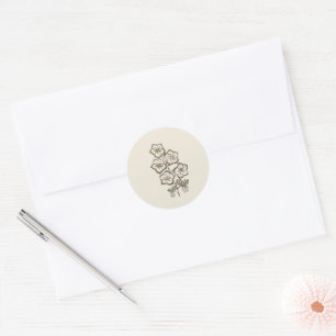 Gold July Larkspur Classic Round Sticker