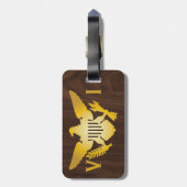 Gold Jungfrau Islands Flag, Imitate Dunkles Holz Gepäckanhänger (Rückseite vertikal)