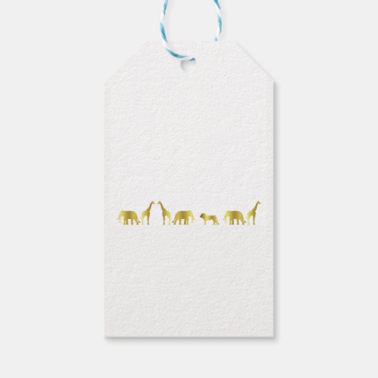 Gold Jungle Animals Geschenktasten Geschenkanhänger (Rückseite)