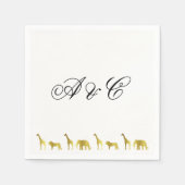 Gold Jungle Animals Party Napkins Serviette (Vorderseite)