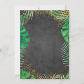 Gold Jungle Animals Safari Baby Dusche Einladung (Rückseite)