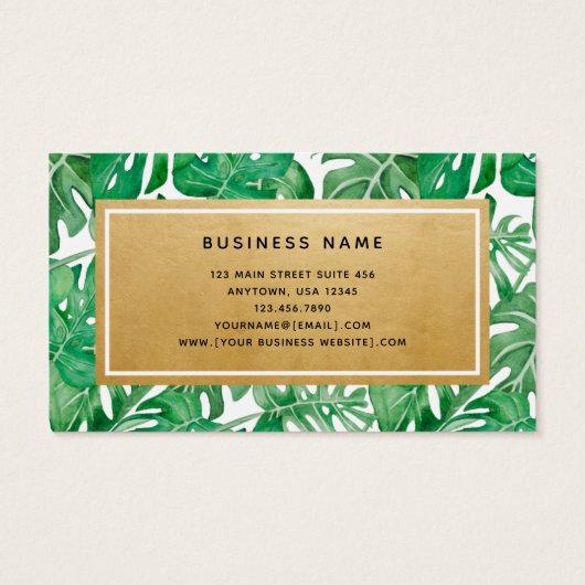 Gold Jungle Interior Designer Business Cards (Rückseite)