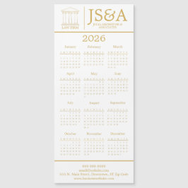 Gold Justice Columns Law Firm Logo 2026 Magnetkarte