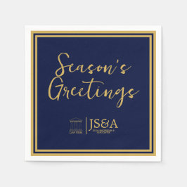 Gold Justice Columns Law Firm Season's Greetings  Serviette