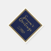 Gold Justice Columns Law Firm Season's Greetings  Serviette (Ecke)