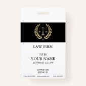 Gold Justice Scale-Abzeichen Ausweis (Vorderseite)