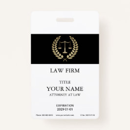 Gold Justice Scale-Abzeichen Ausweis